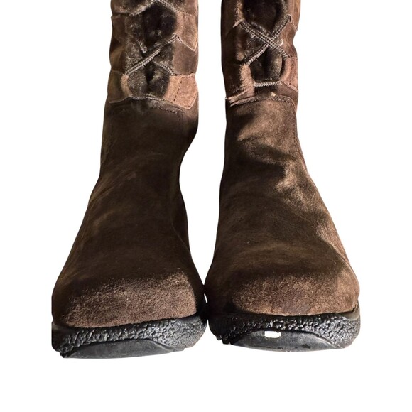 Khombu Bellini Lea Brown Suede Faux Fur Lined Winter Calf High Warm  Boots 7.5 - Picture 6 of 10